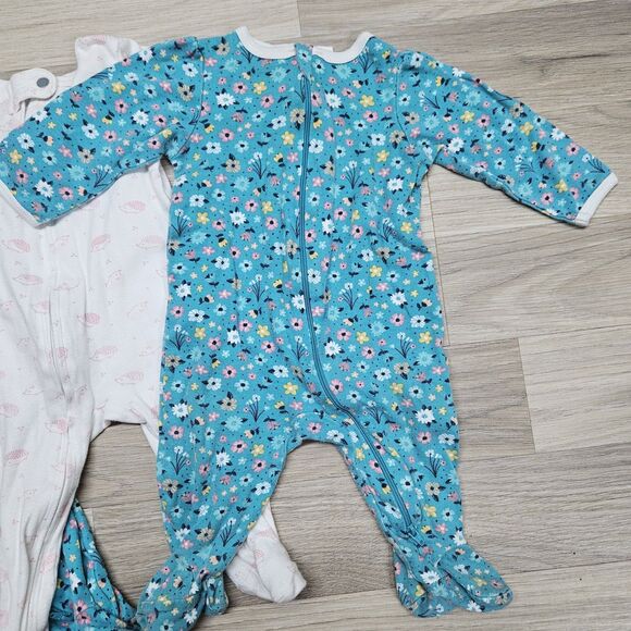 Baby Girls One Piece Sleeper Bodysuits 3-6 Months Sleep N Play Footie - Picture 5 of 9